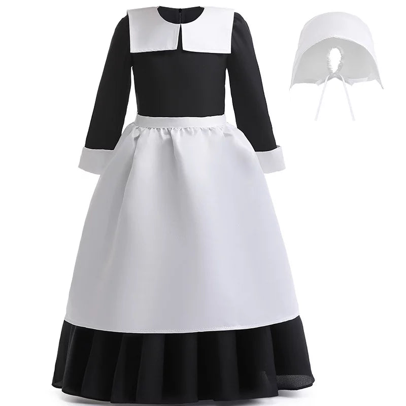 Series with Cosplay Clothes Long TV Hkiytime Wednesday Halloween Addams Wig 2022 Kids Outfit Sleeve Dress Girls Skirt Dress