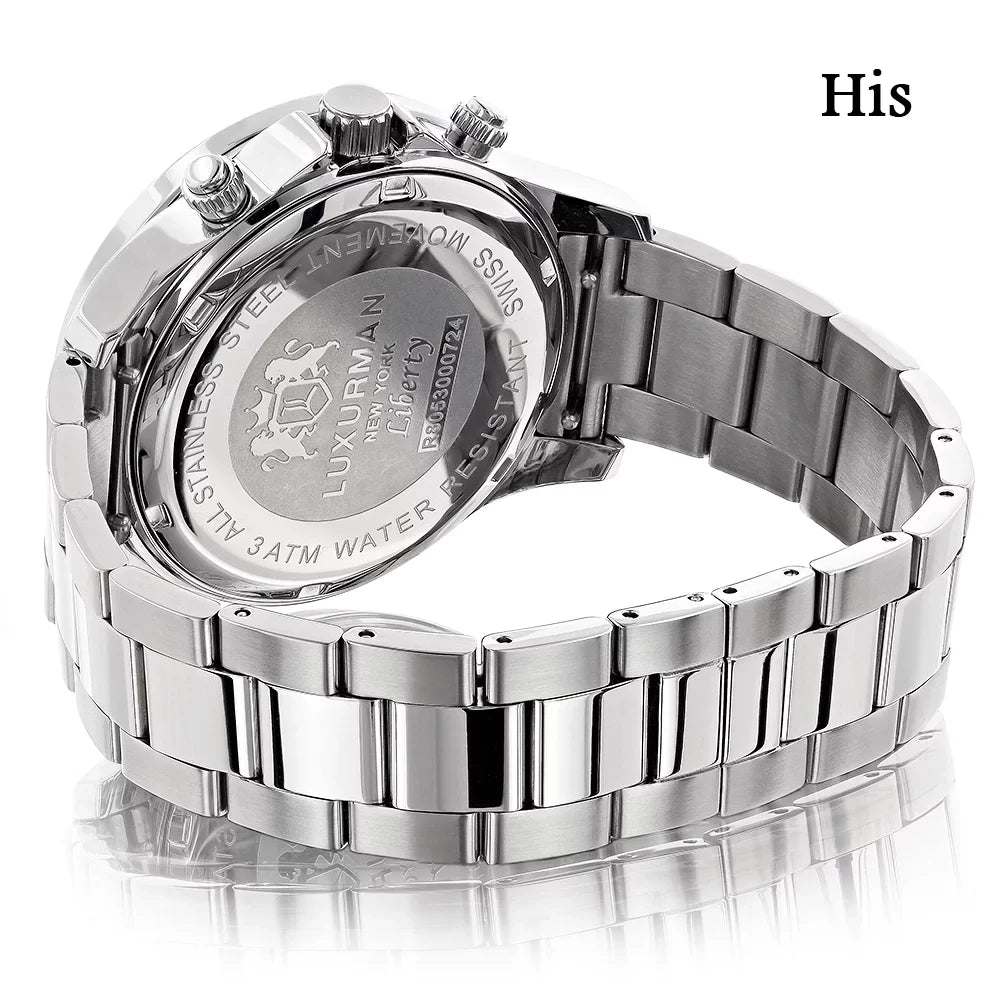 Watches: Watch Pltd His high quality White Set 3.5ct Gold Diamond and Hers