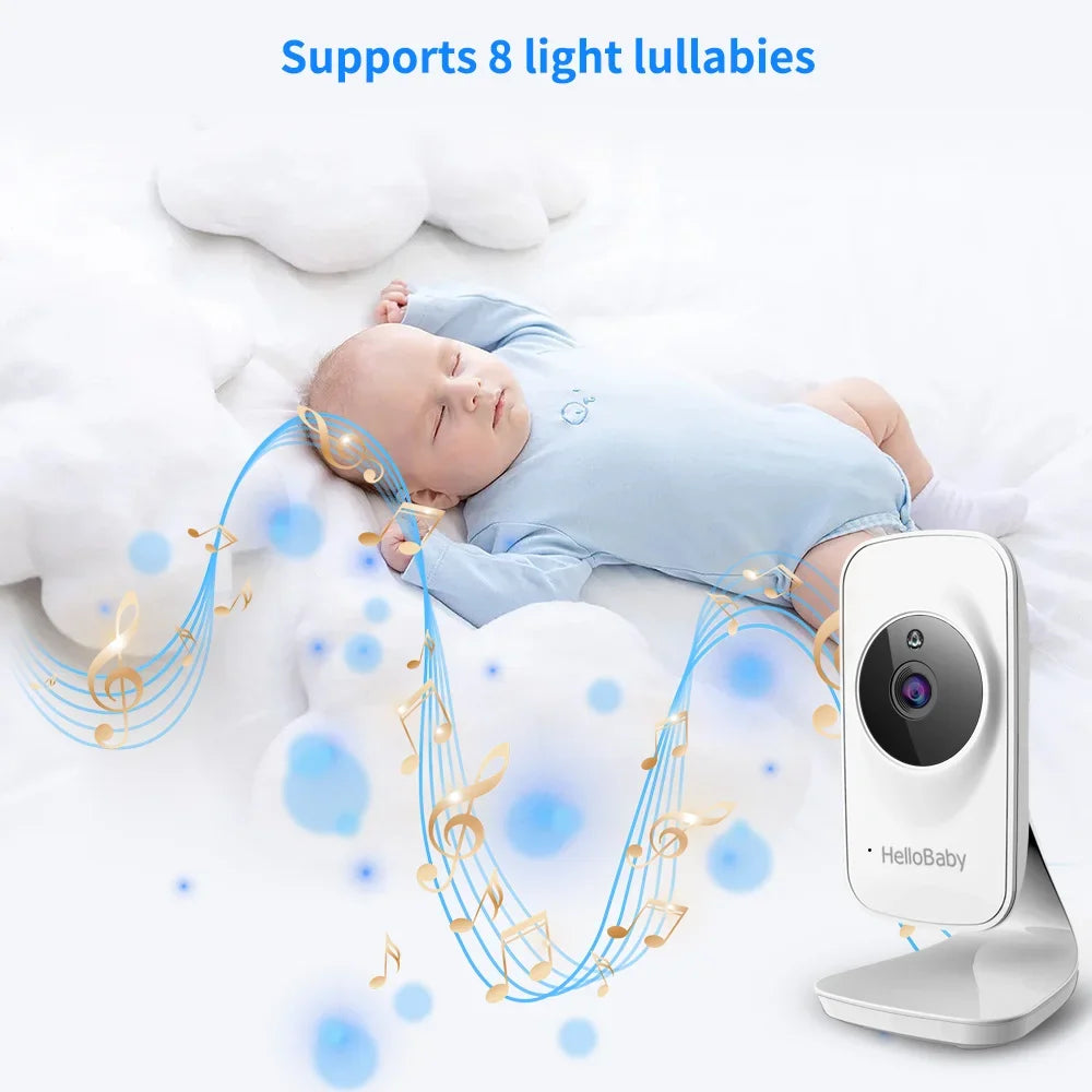 Temperature Vision, Night and Way Screen, Display, Monitor HelloBaby Audio 5 Baby VOX Audio, Camera Camera, Monitor Video Infrared special edition and Mode Color Two with 5" inches Lullaby, LCD