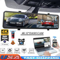 12" Reversing Dual Camera Parking high quality Rear Camera and Cam Dash Monitoring, Vision, Mirror Car Night Front Super Backup 4K Assistance