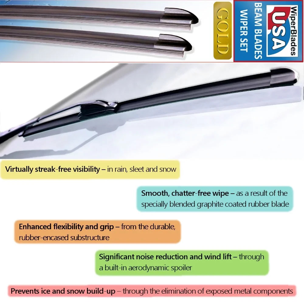 high quality of (Set WBUSA Blades Beam 2019 w/Rear 3) Wiper XT5 Base Cadillac Wipers Wiper