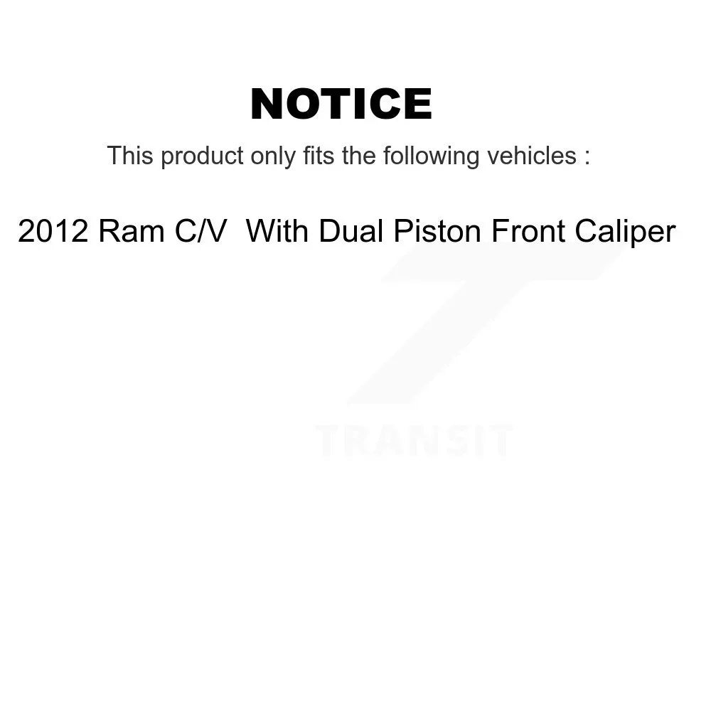 Dual C/V Transit Rotors Front Pads Rear Kit Auto KCG-100133P For 2012 With Ram And Caliper Piston Semi-Metallic Disc Brake Coated