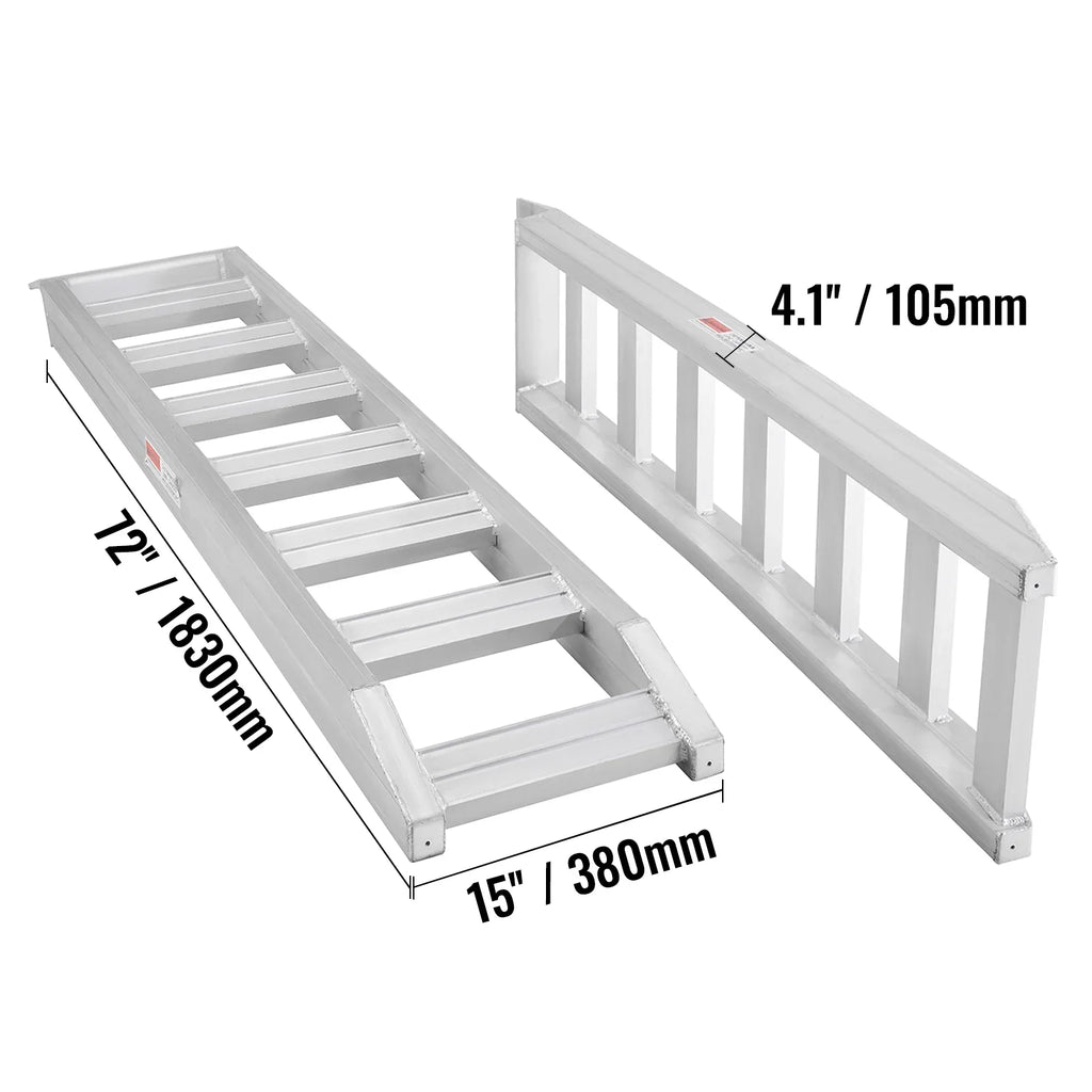 BENTISM Tractors Ends Durable ATVs UTVs special edition Ramps 72" Ton x Motorcycles Portable 8810 15" Non-slip Truck for Truck Flat Vehicle Ramps Loading Aluminum lb/4
