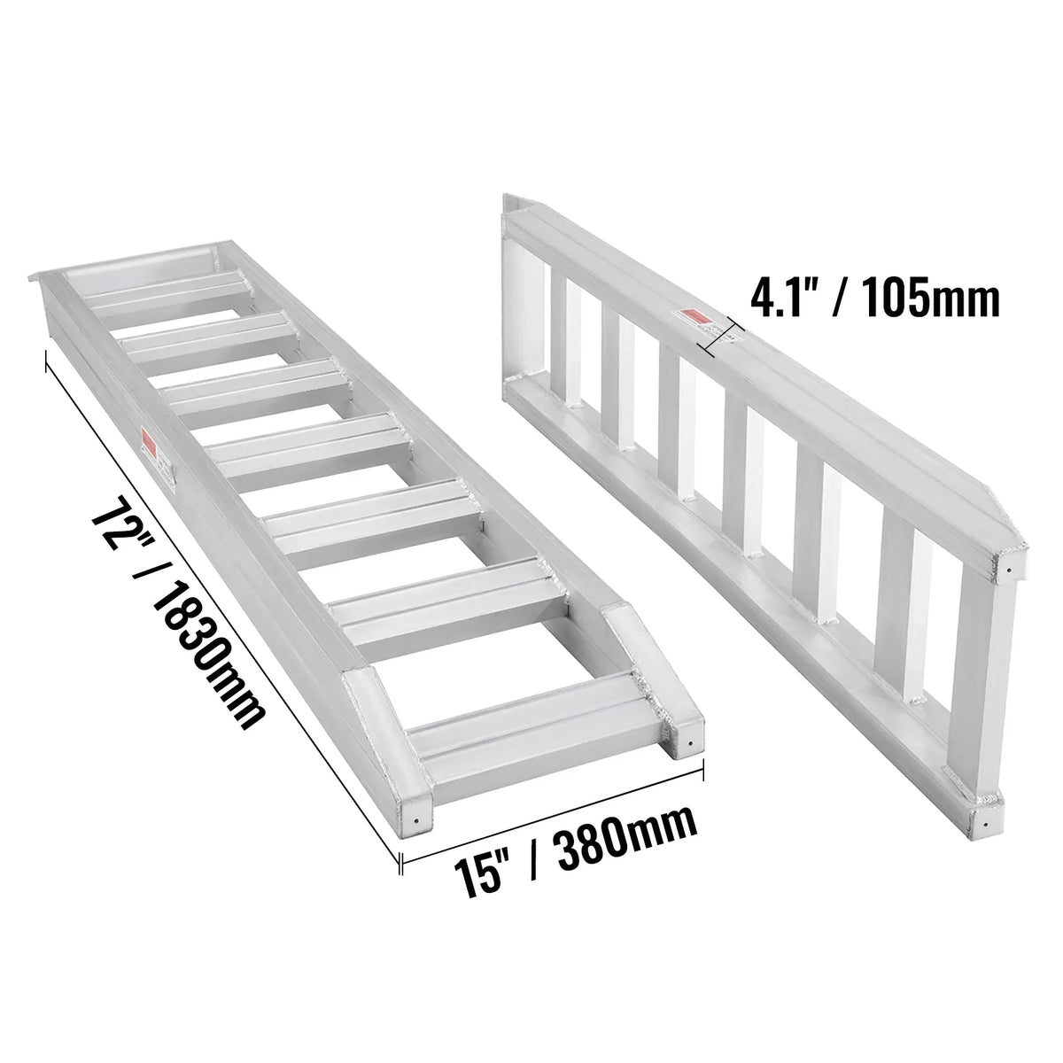 BENTISM Tractors Ends Durable ATVs UTVs special edition Ramps 72" Ton x Motorcycles Portable 8810 15" Non-slip Truck for Truck Flat Vehicle Ramps Loading Aluminum lb/4