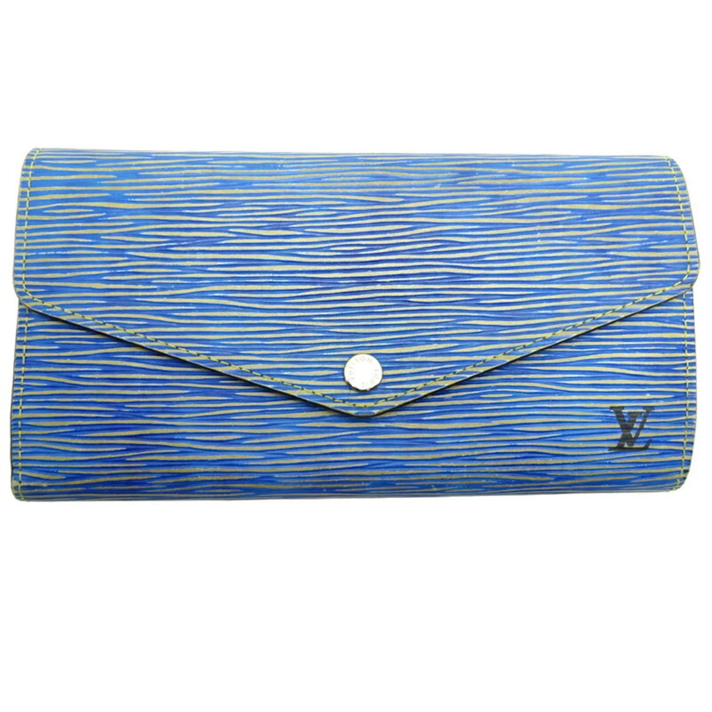 Women's (Blue) Long Wallet Vuitton Louis Pre-Owned Portefeuil Sarah (Good) () high quality M61649 Epi