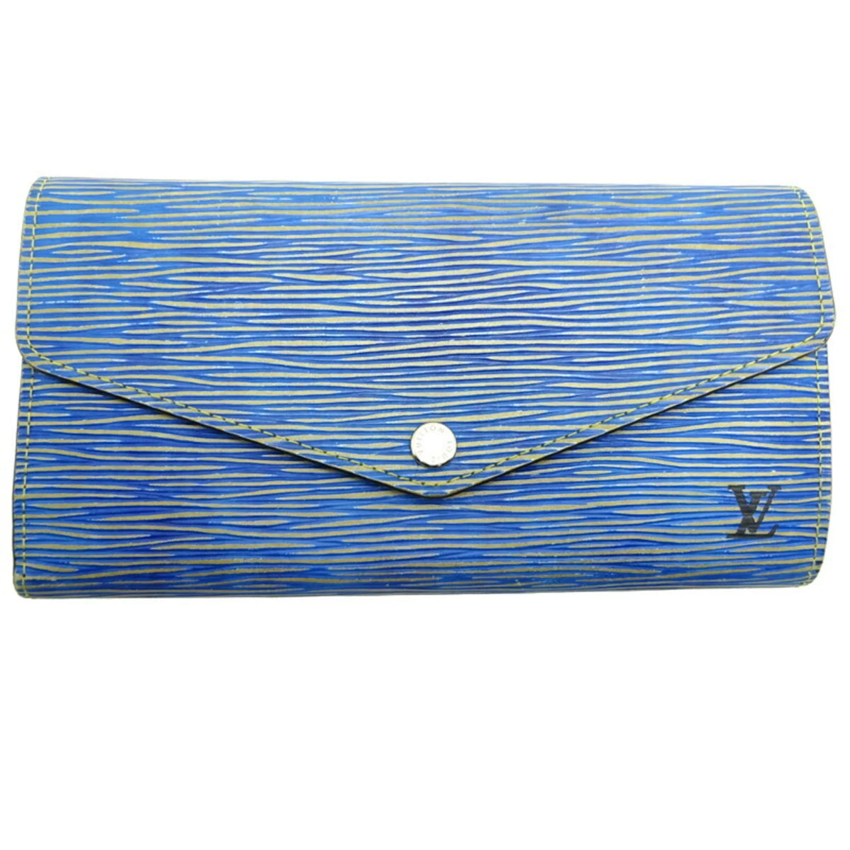 Women's (Blue) Long Wallet Vuitton Louis Pre-Owned Portefeuil Sarah (Good) () high quality M61649 Epi