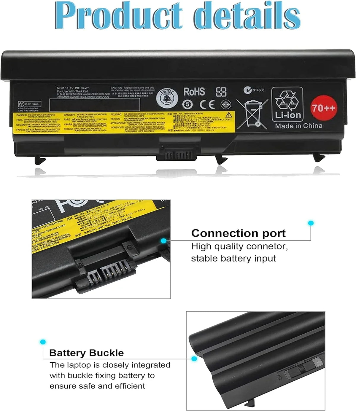 L420 70++ Lenovo L430 T410 L530 for L412 T530 T420 T510 ThinkPad y 0A36303 classic Bovekeey W520 94Wh W530 T520 T430 W510