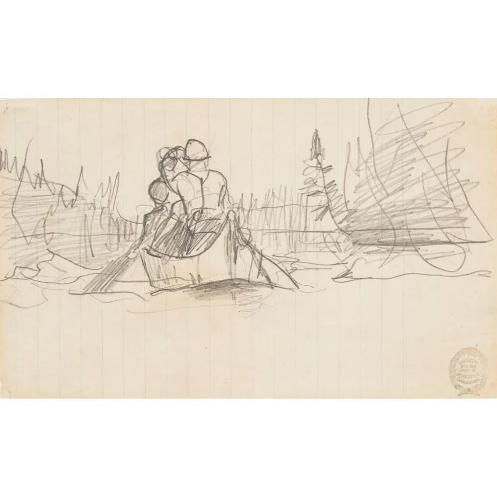 in Framed Ornate Men Museum Canoe Titled Winslow Print Matted Black Art Double - Homer (1897) a Wood high quality 18x12 Two