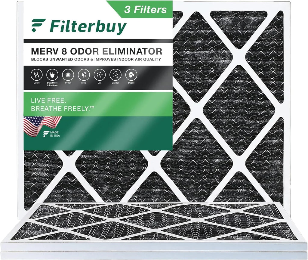 Odor 8 AC Filters MERV Air with (3-Pack) 14x20x1 Filterbuy Furnace Eliminator Carbon Activated Pleated HVAC