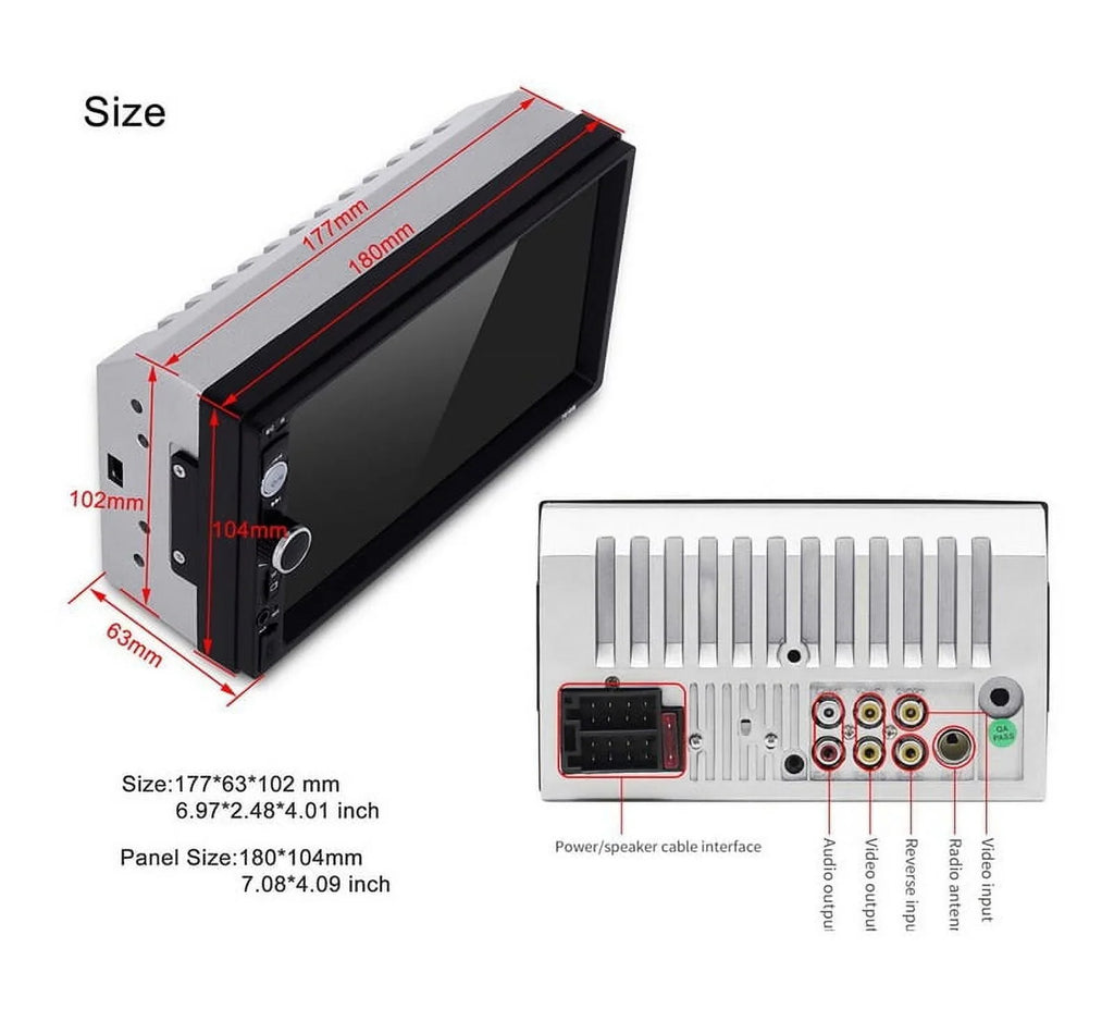 HD Bluetooth View Mirror Rear Car 2 7 Camera/ MP5 player Link /AUX Car radio /TF Screen Audio with /Video /FM Stereo /USB car Inch MP4 DIN /Car Touch