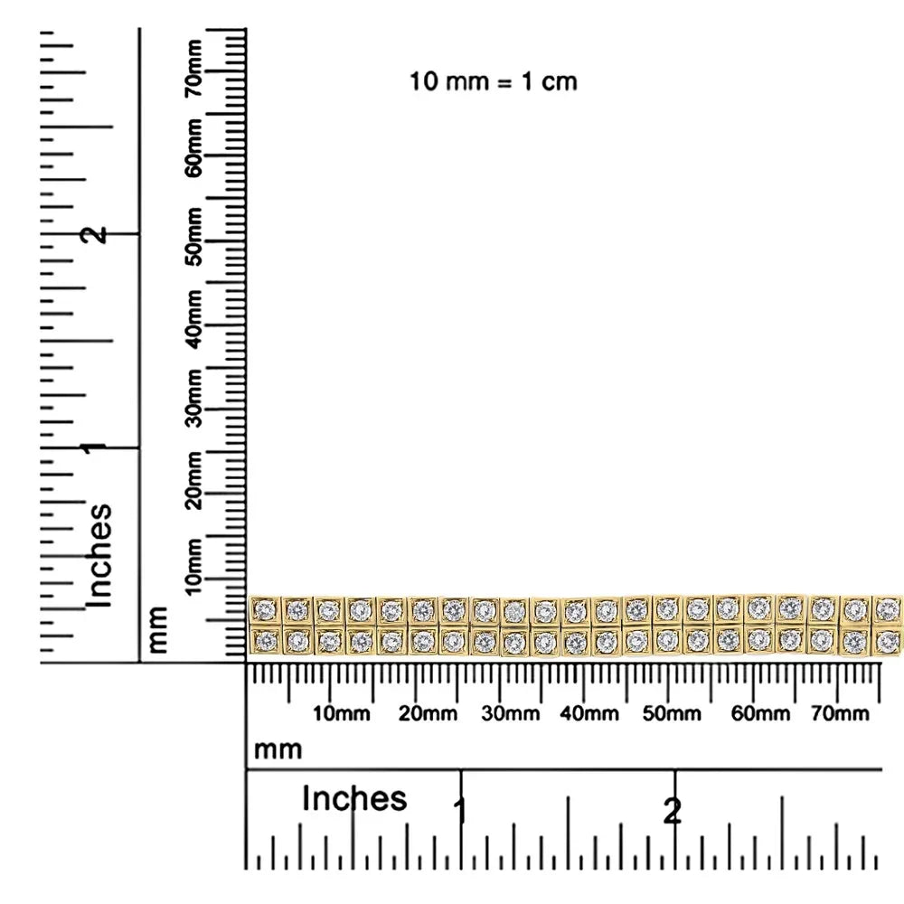 Color, Cttw Diamond Square - Clarity) Bracelet 7.25" Yellow Round-Cut (K-L Two Gold 10K I1-I2 Row 8.00 high quality Link Inches Tennis
