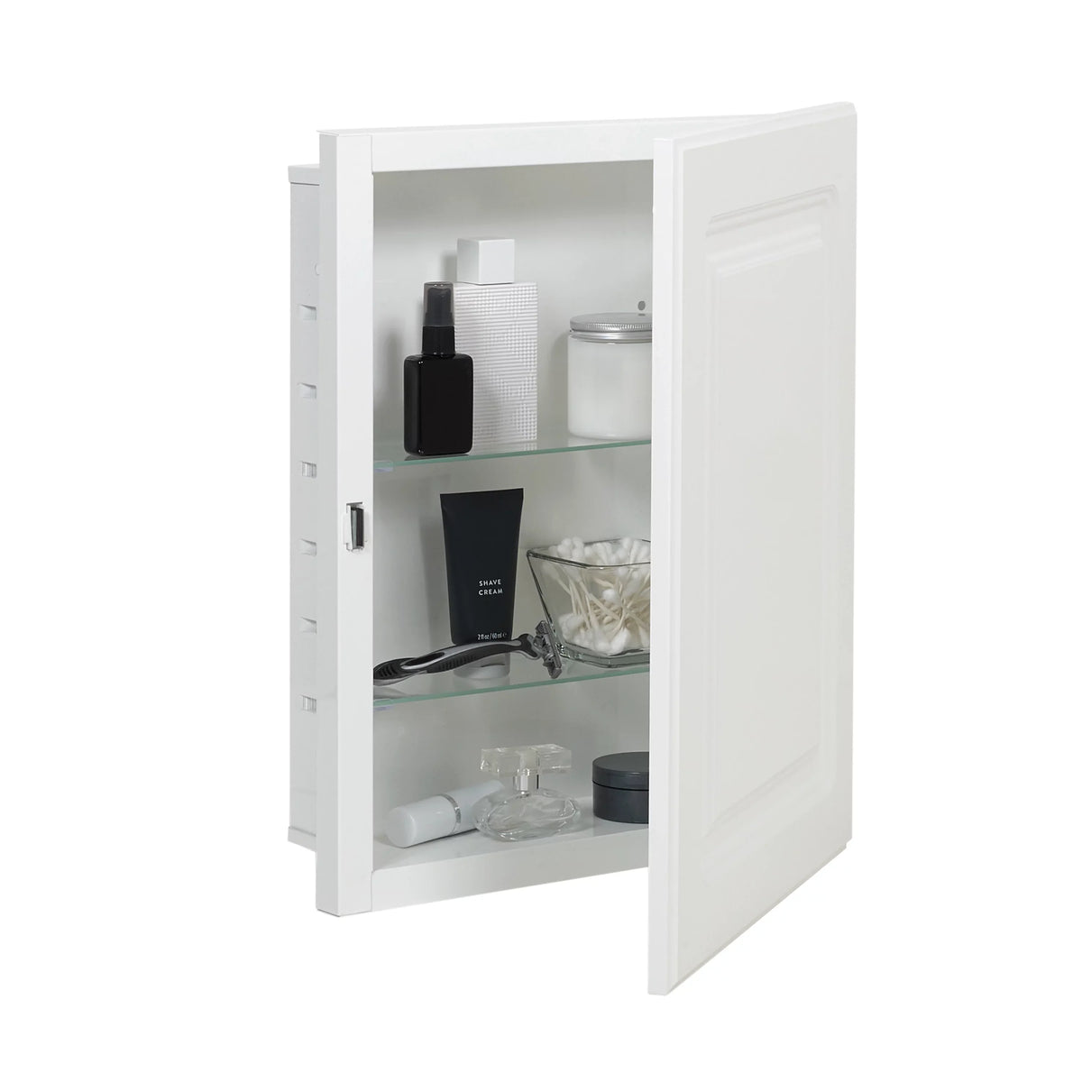 Recess-Mount Door, Raised Pride American Rectangle, with Panel White 20 in., Medicine Cabinet, 16 classic x