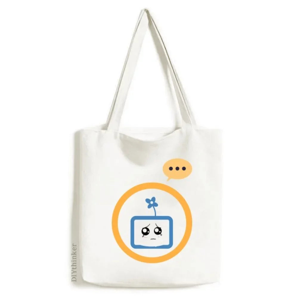 Canvas Bag Face TV Shoulder Cartoon Injustice Tote Clover Sack Small Expression