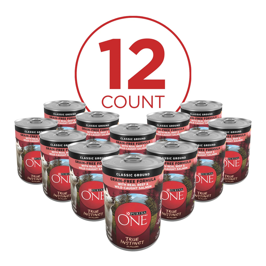 (12 13 Classic Instinct True Pack) One Purina Dog Food, Cans Ground Wet oz