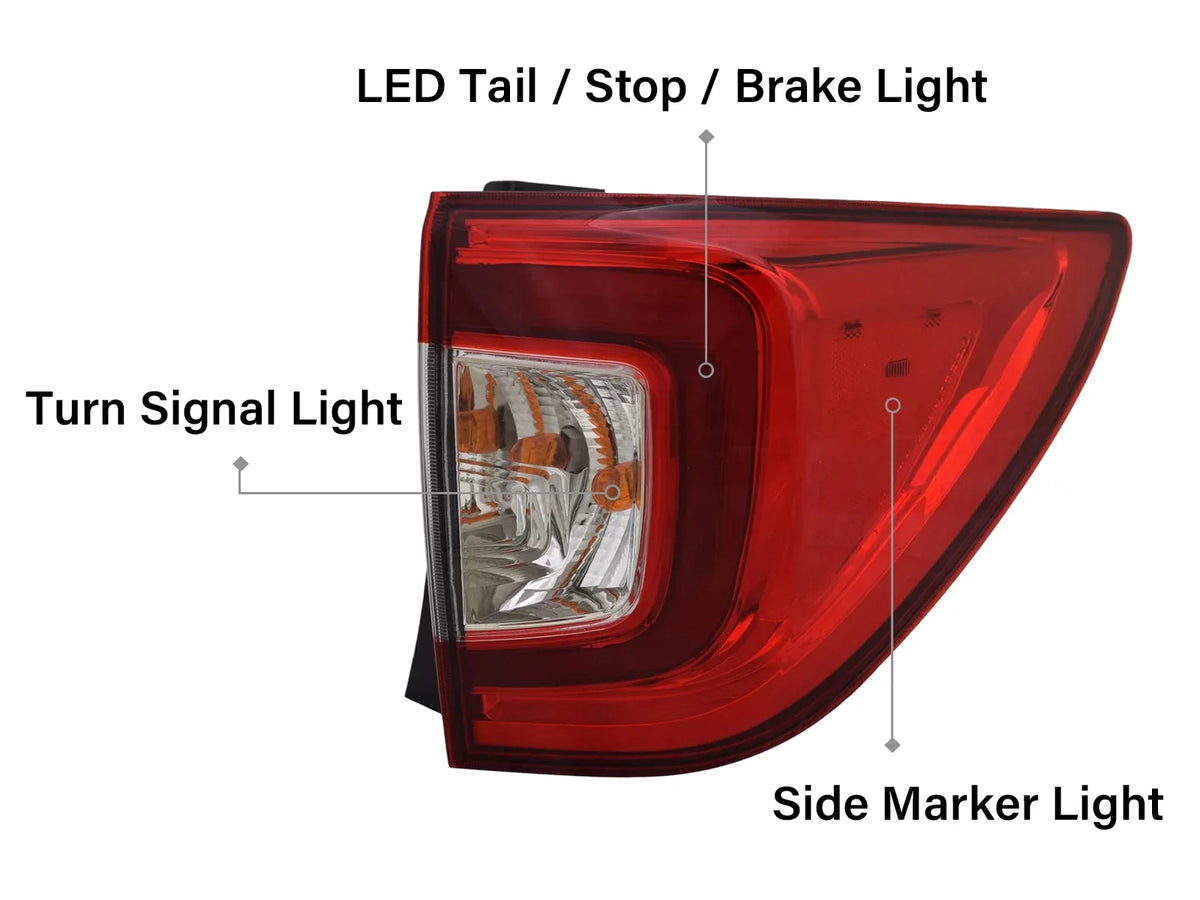 HO2805120 Side Bulb Right Tail for Light 33500TG7A11 APA 2020 Replacement with 2022 2021 2019 Outer Passenger Pilot