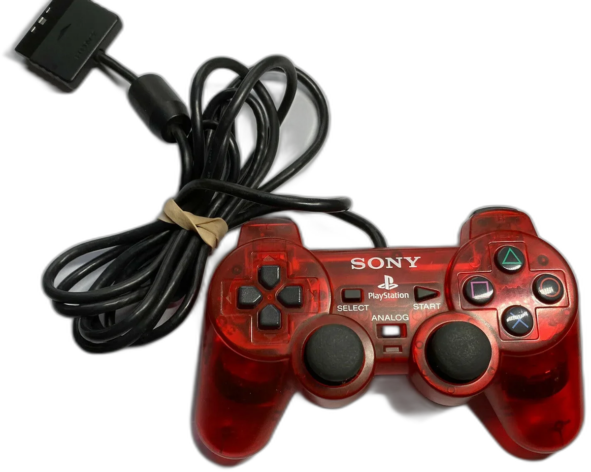 Controller Used OEM trendy Red Clear PlayStation 2