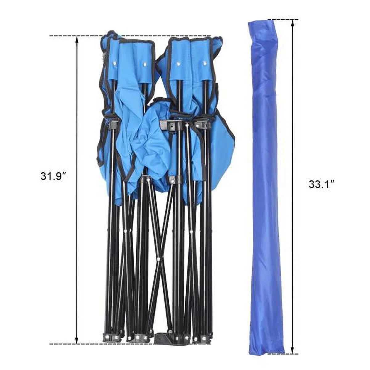 Camping Double Carrying Chair, Portable Folding Holder for Bag, Camping Outdoor Pool with High Beverage Park Blue new SYTHERS Chair, Beach Beach Table Strength Outdoor Patio Chair Mini