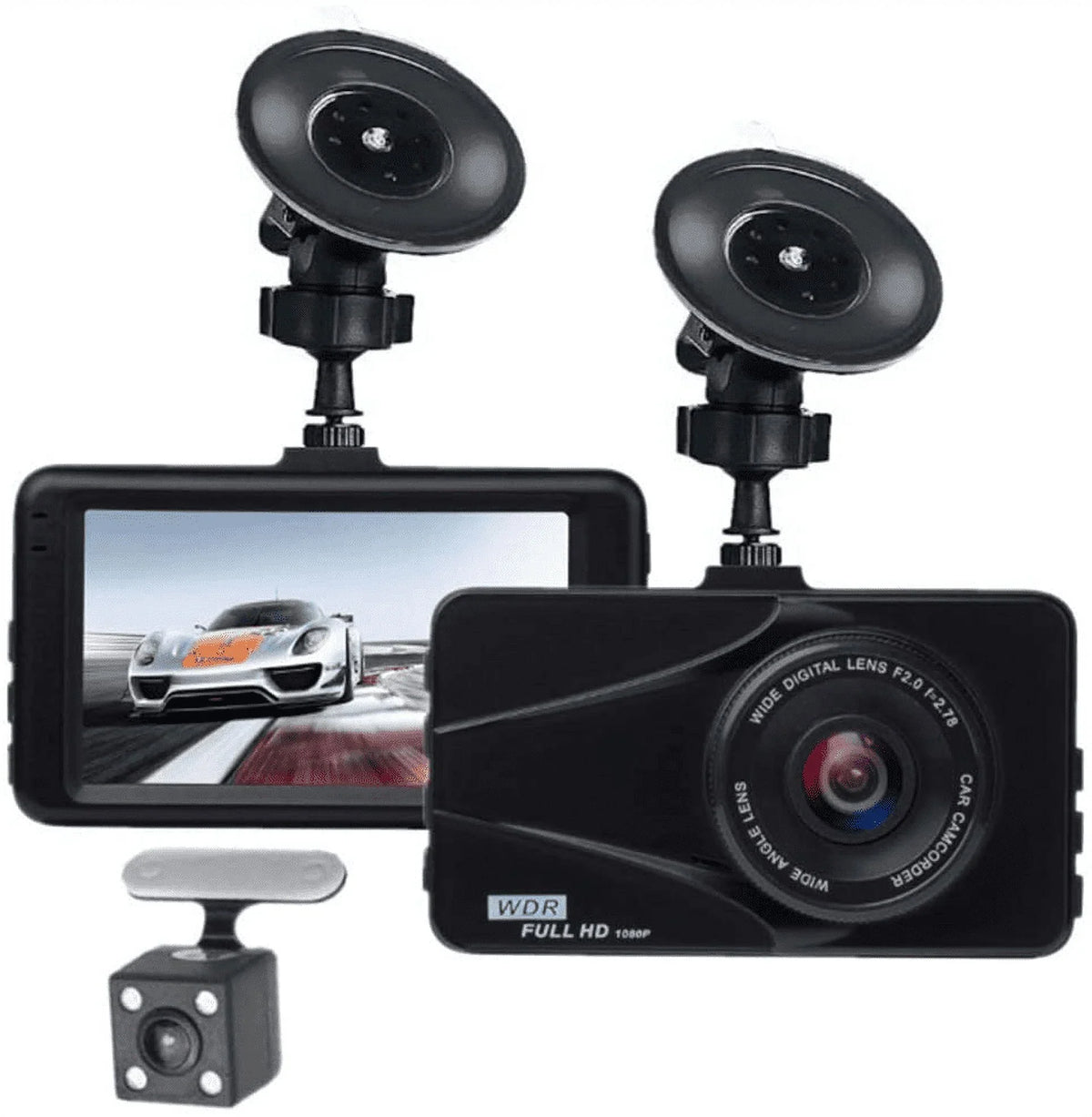 Recording Lincoln 3" G-Sensor, Travel HD Wide Video Motion Full WDR, DVR Dual Angle, Loop Dash Recorder LCD Excellent Images Plus Cam Screen T670 For Detection 170°