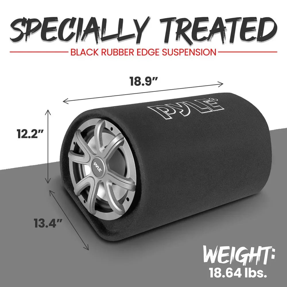 High Audio Car Power Carpeted System Pyle10-Inch Enclosure 500-Watt Speaker Sub trendy Subwoofer Bass Tube