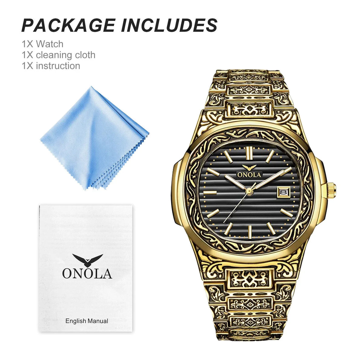 Retro Quartz Gold Hombre Waterproof Watch Relojes De Steel new Stainless Men's Wrist