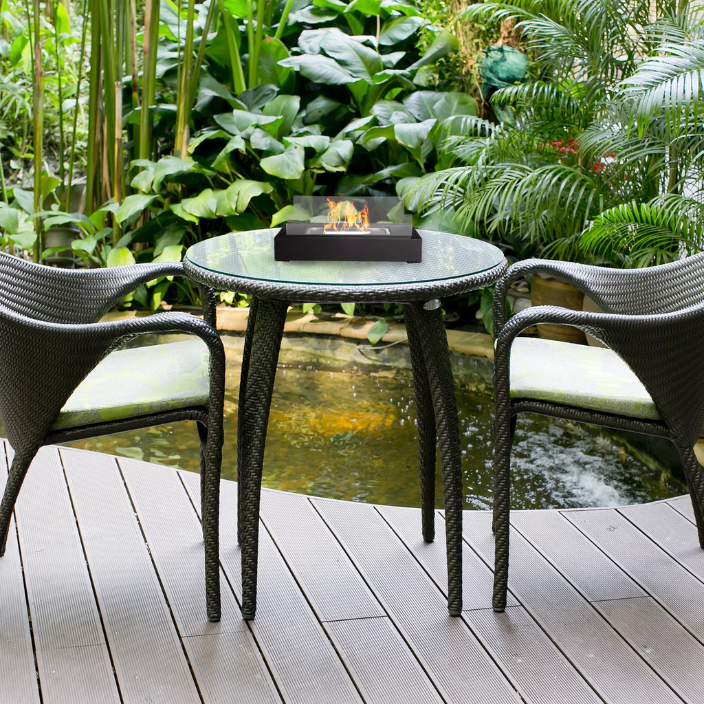 Indoor Black Ventless Bio or Tabletop 2-Pack Rectangular Ethanol Fireplace, Northwest Outdoor