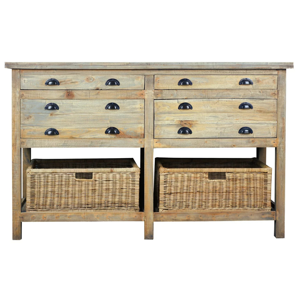 Brown Driftwood Double - Sideboard 61 Cottage trendy CC-TAB228S-DW Sunset Bay Trading in.