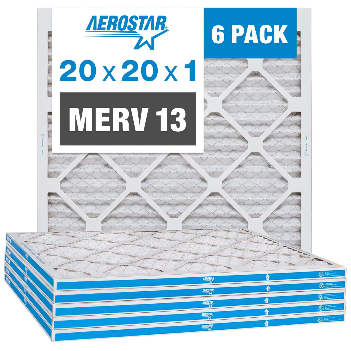 Box 20x20x1, MERV 20x20x1 FIlter Aerostar 6 13, of Filter, Air