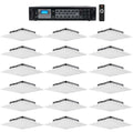 Amp w/(18) drop Speakers+6-Zone Tile Ceiling Office/Restaurant Audio JBL Package
