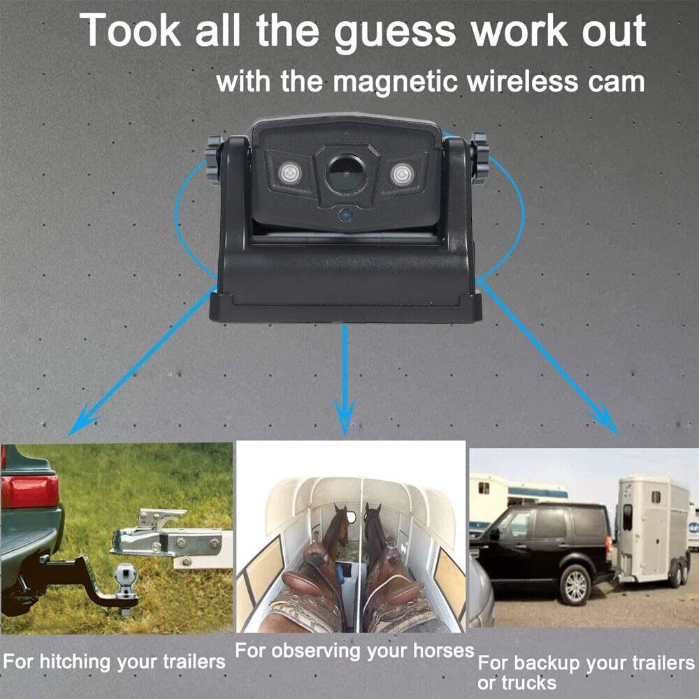 9600mAh Battery, Wireless JahyElec Mount, Magnetic classic for WiFi Front/Rear Backup Camera, Ideal View