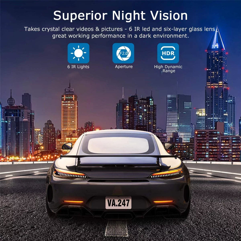 ORSKEY Dashcam Full 3.0" Recorder Night Angle Cam special edition DVR Display 170 with WDR 1080P for Camera HD Video Camera Car Dash Wide Cars Car G-Sensor Dashboard Vision LCD in