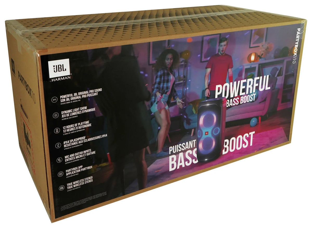 Speaker Rechargeable Boost/LED's+Mic JBL 110 Bluetooth PARTYBOX w/Bass Party