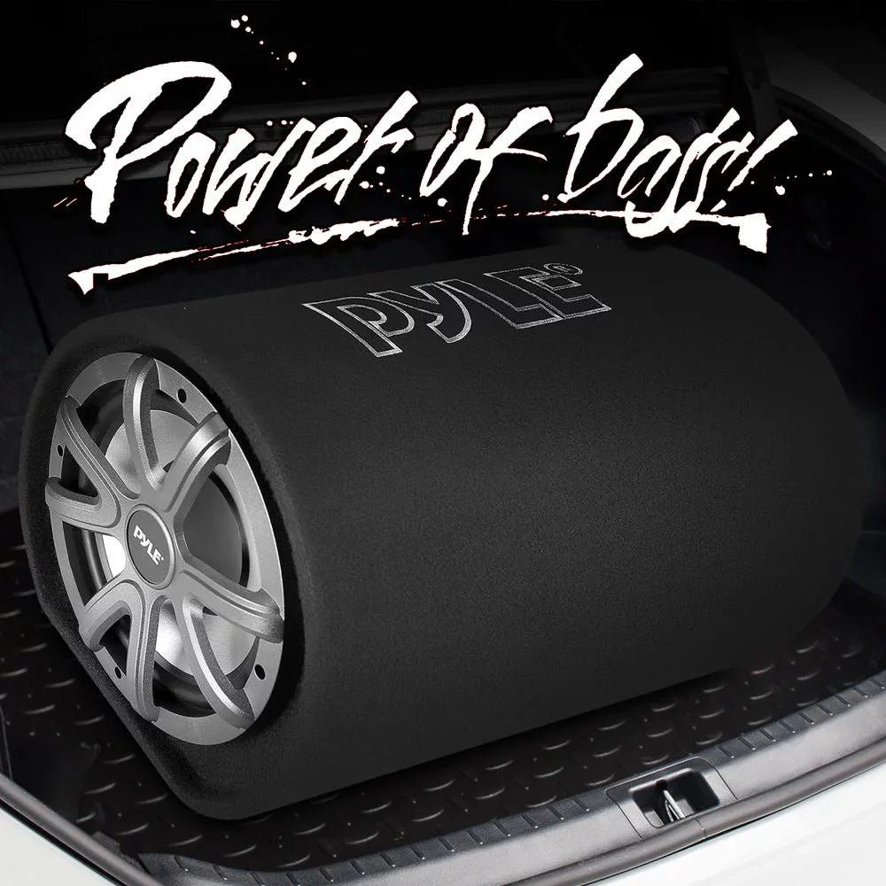 High Audio Car Power Carpeted System Pyle10-Inch Enclosure 500-Watt Speaker Sub trendy Subwoofer Bass Tube