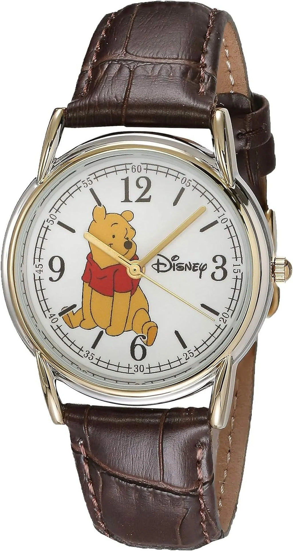 Cardiff Gold Winnie Watch, Silver Alloy Men's Strap Leather and Brown
