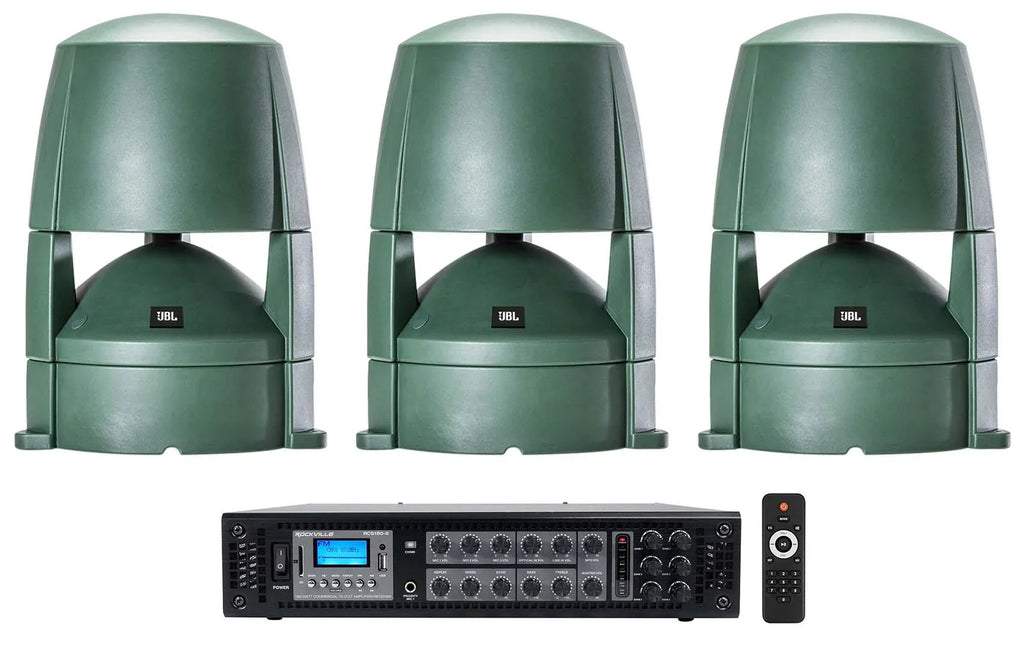 8" (3) Landscape Outdoor 70v Speakers 88M + CONTROL new Commercial JBL Amplifier