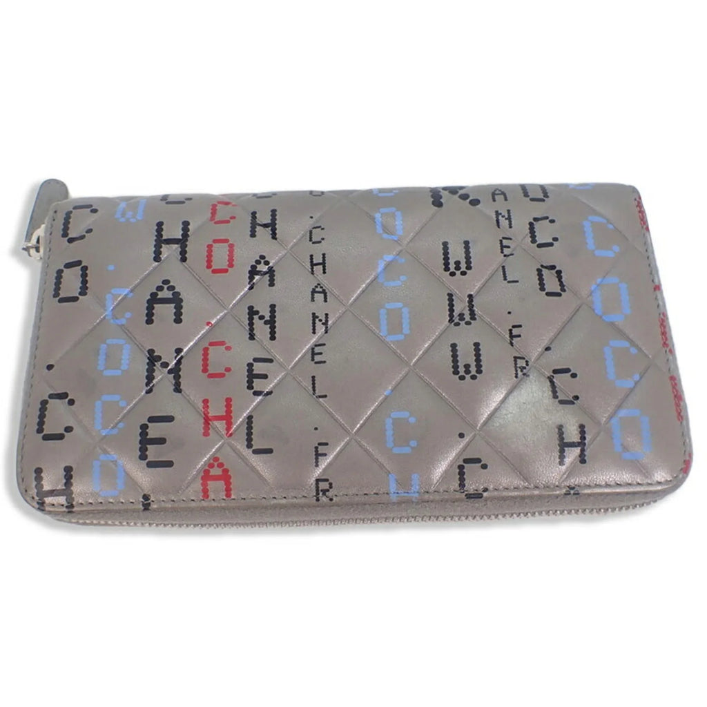 mark trendy (Good) computer Chanel matelasse board long CHANEL Cambon Pre-Owned circuit here wallet pattern