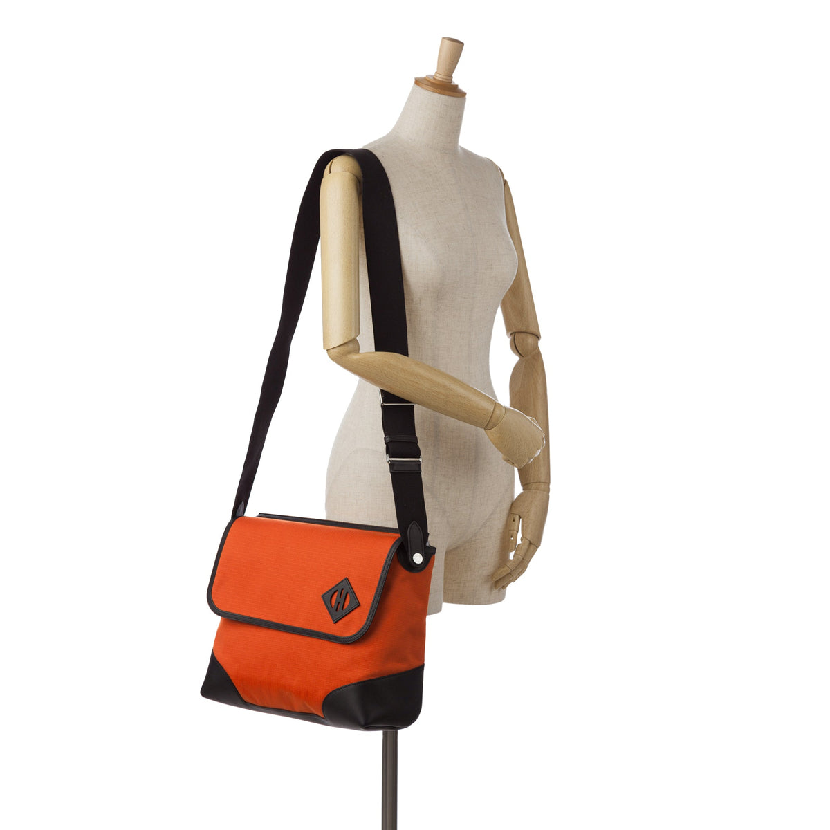 Crossbody Unisex Bag Allback (Good) Canvas Pre-Owned Orange Authenticated Bag Fabric Hermès Messenger
