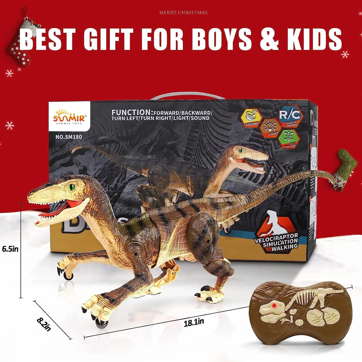 Old Lights Control Girls Years JBee Brown Kids Boys for RC Toys Robot Toy 8-12 Boys Dinosaur 3-5, Dinosaur Gifts Ctrl - Sounds with Age for 5-7, Walking and Remote T-Rex