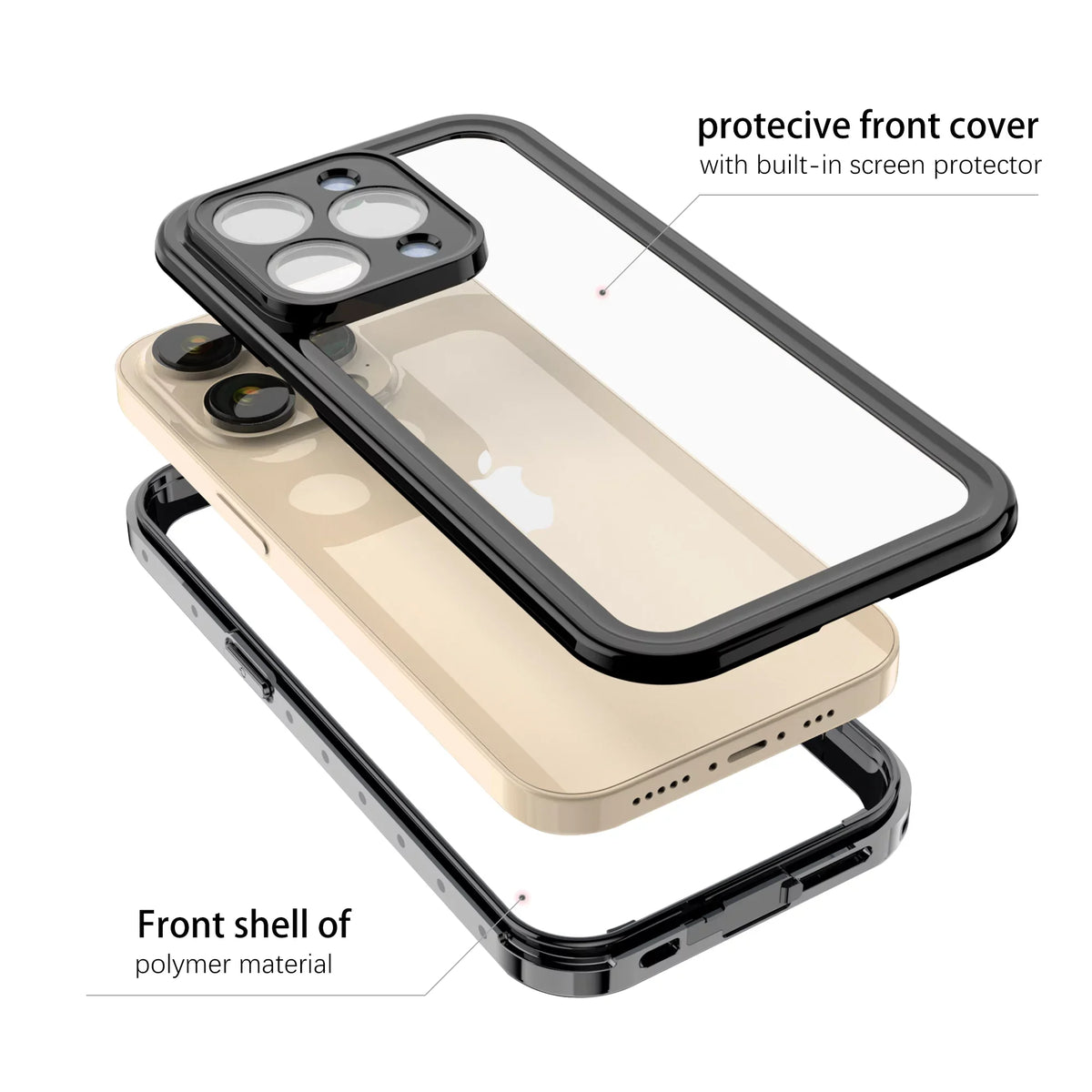 Protector Strong 14 Max 2022 SaniMore Drop Protective 6.7" Case Cover 14 iPhone Clear Waterproof Body 2022, for Pro for Resistant Dustproof Screen with Max Built-in 6.7 Full iPhone Por