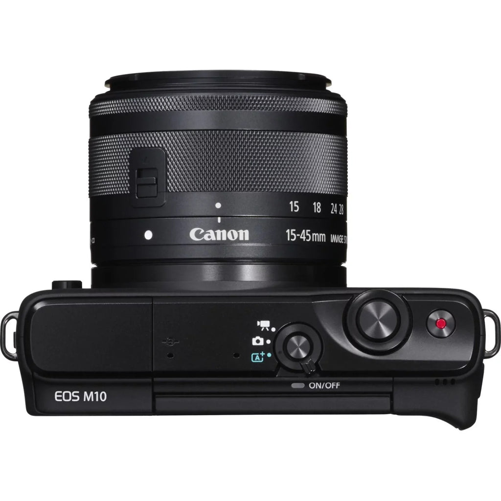 EOS Camera Black Mirrorless Lens, with Megapixel Canon M10 18 0.59", 1.77",
