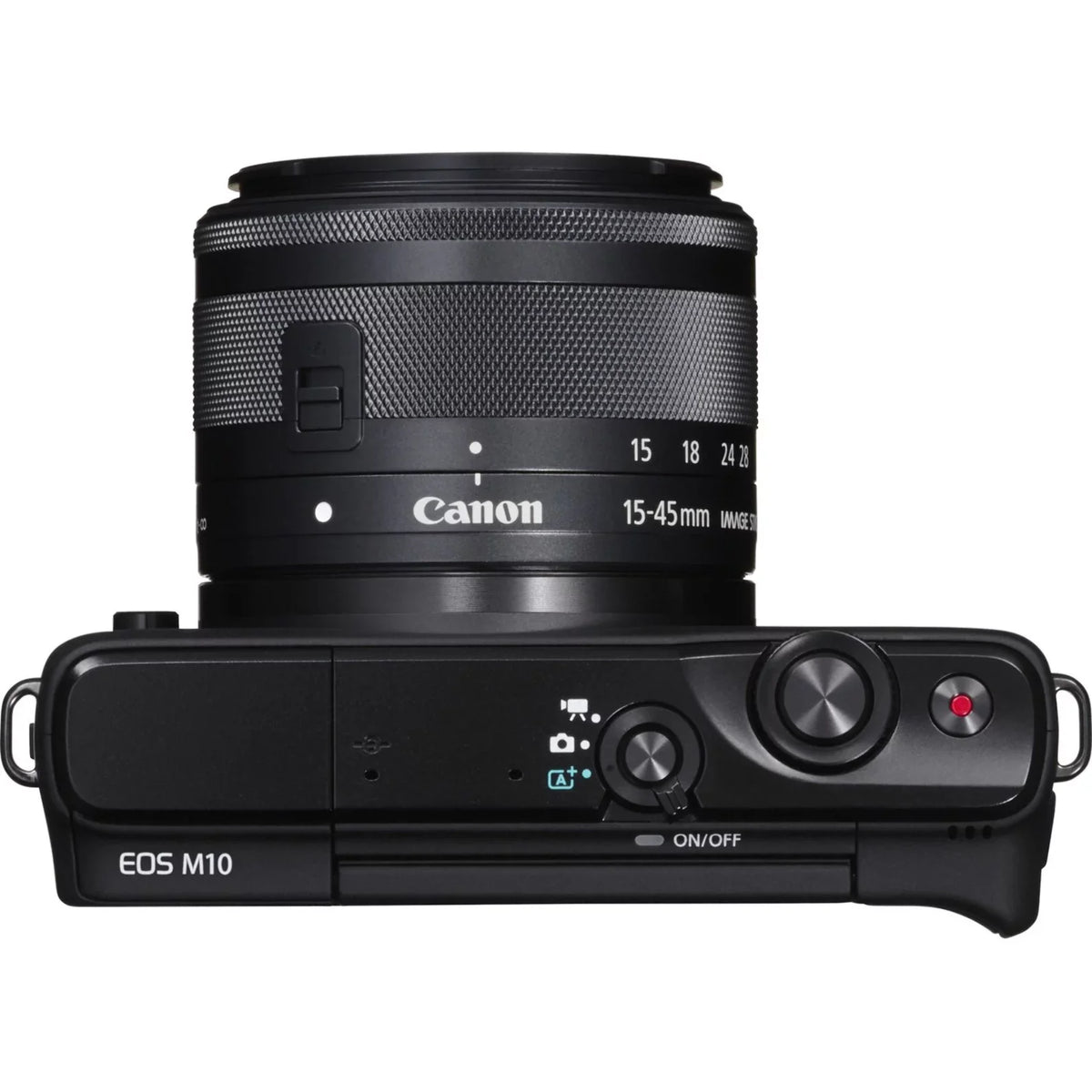 EOS Camera Black Mirrorless Lens, with Megapixel Canon M10 18 0.59", 1.77",