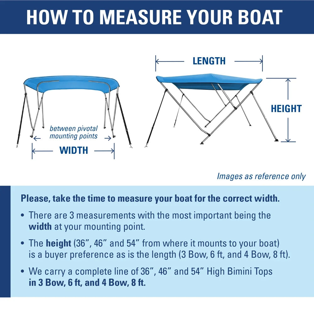 Long Gray 6' X Bow H Top 79"-84" Boat W Cover 3 Bimini 54"