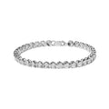 Diamond Link Round Bracelet 7.25" cut Box Cttw Set Silver and Womens Miracle Clasp Sterling (I-J Bead 1/10 .925 trendy Color, Tennis Clarity) of I2-I3 Brilliance Haus