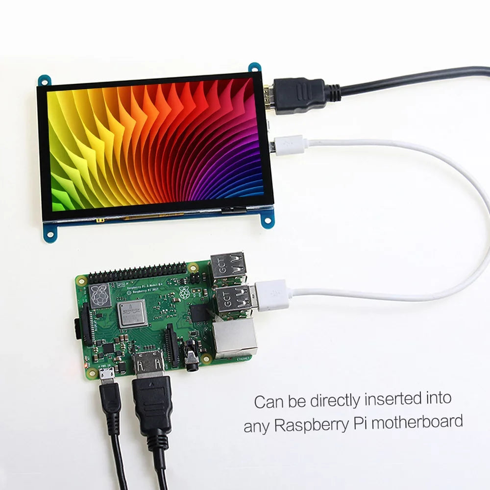 moobody Display with Small 800*480 with Portable USB Interface Touchscreen Resolution Capacitive Raspberry 5 Inch Pi Tool Compatible