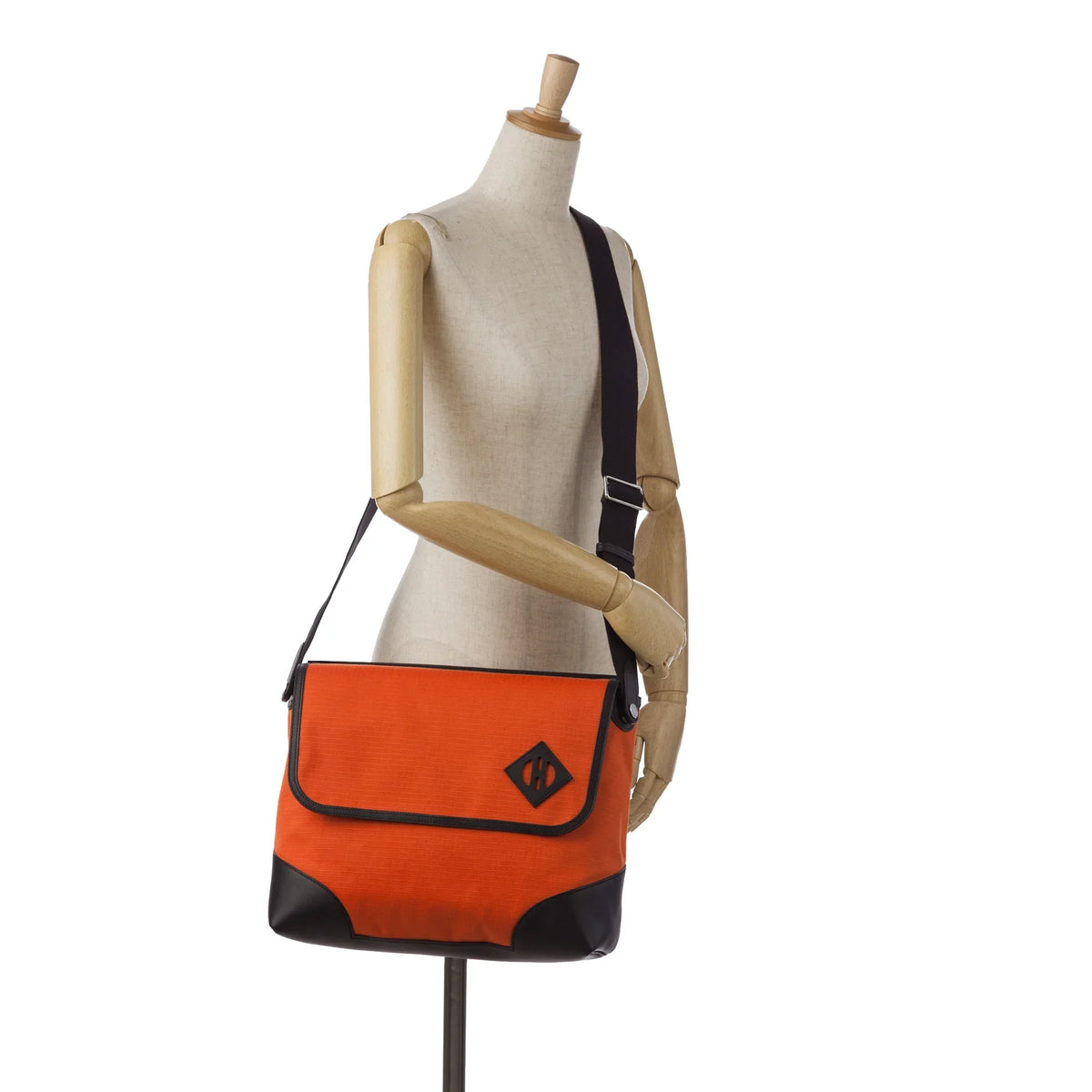 Crossbody Unisex Bag Allback (Good) Canvas Pre-Owned Orange Authenticated Bag Fabric Hermès Messenger