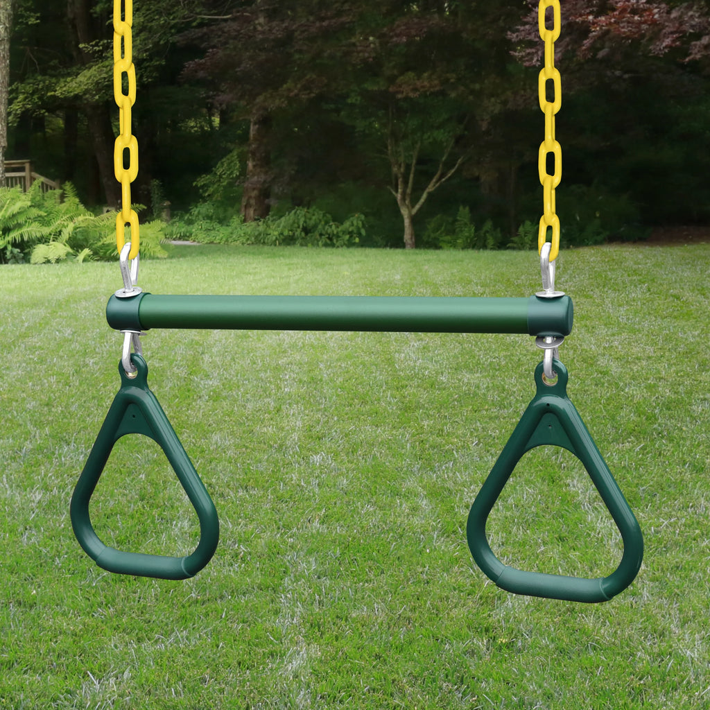 Set Monkey Swing Vinyl and Navigator Climbing Wooden Bars, with Canopy, Rock Wall Green Playsets Gorilla