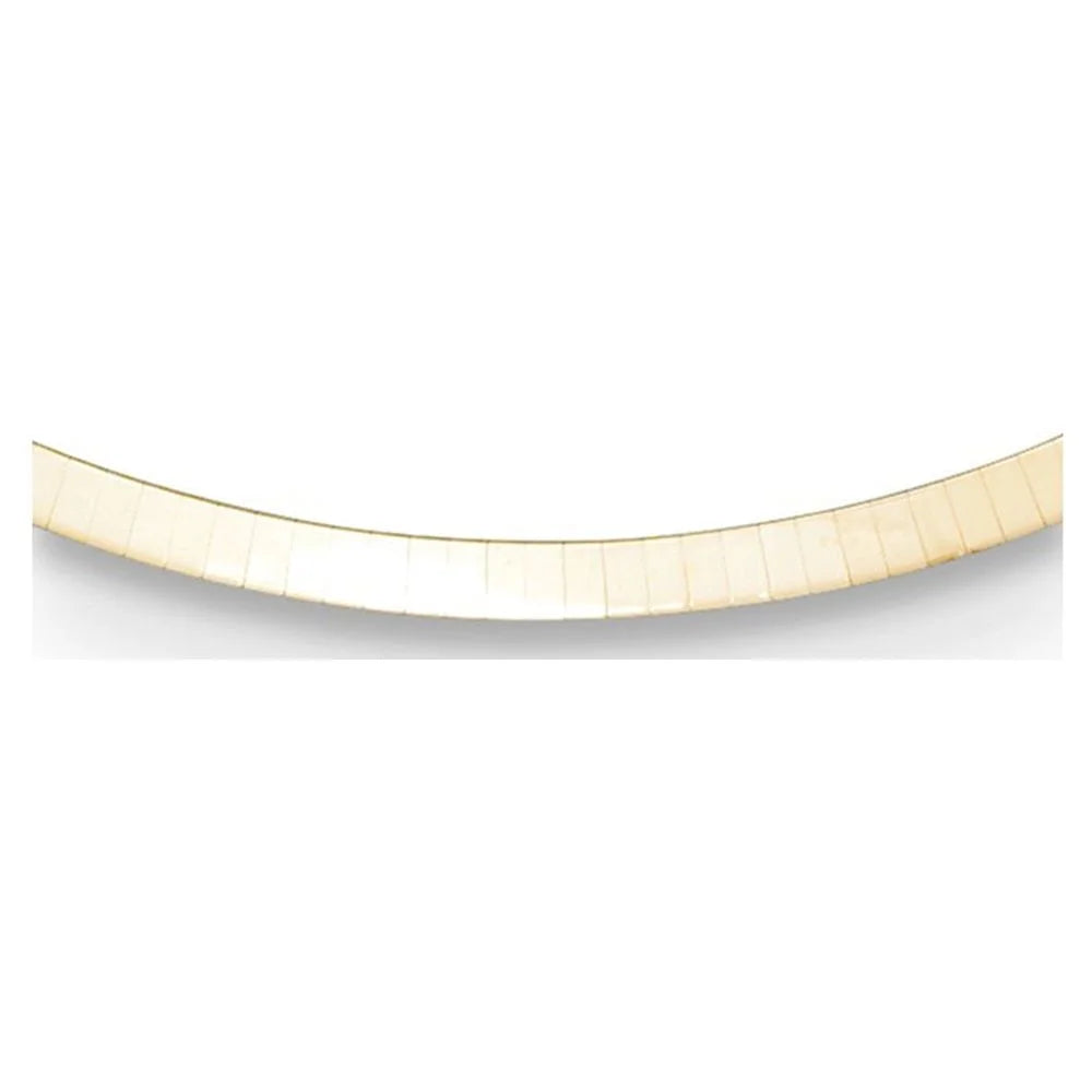Women 18K for mm 4 16" Polished Solid classic Omega Chain Necklace Auriga Gold Flat Yellow