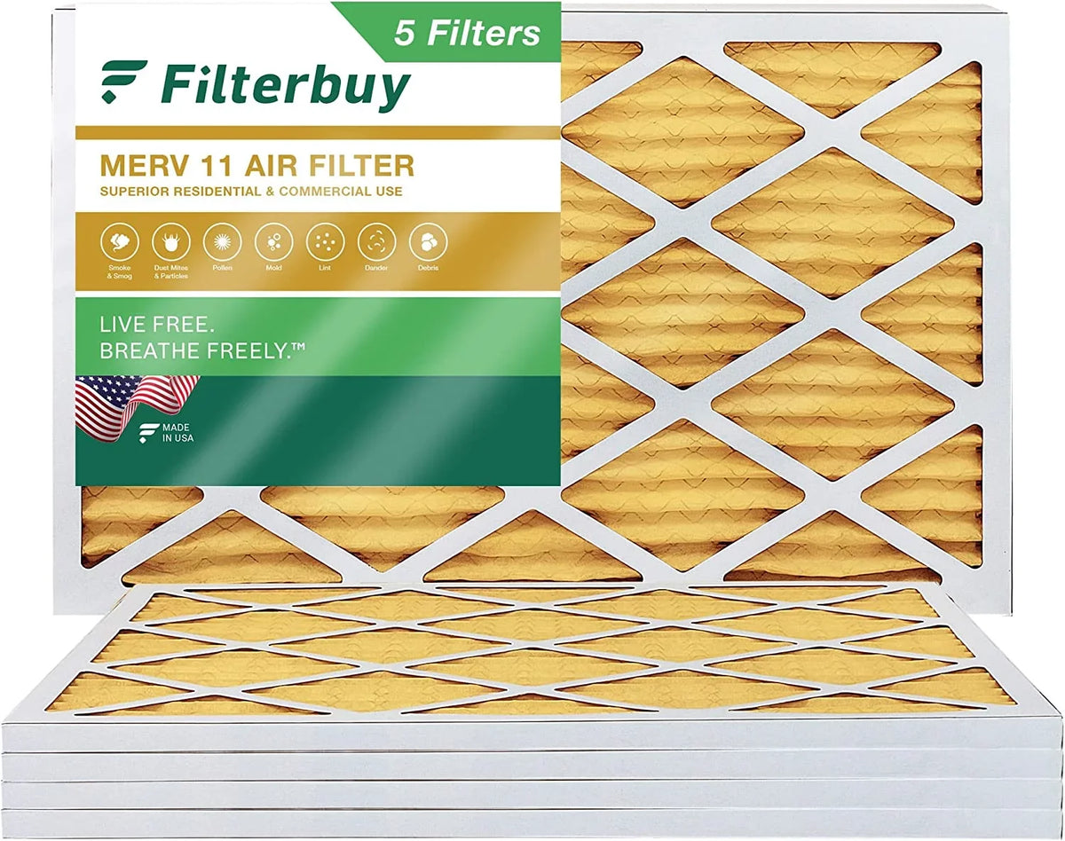 HVAC Air Filterbuy Pleated Filters (5-Pack) 11 AC MERV Furnace 20x32x1