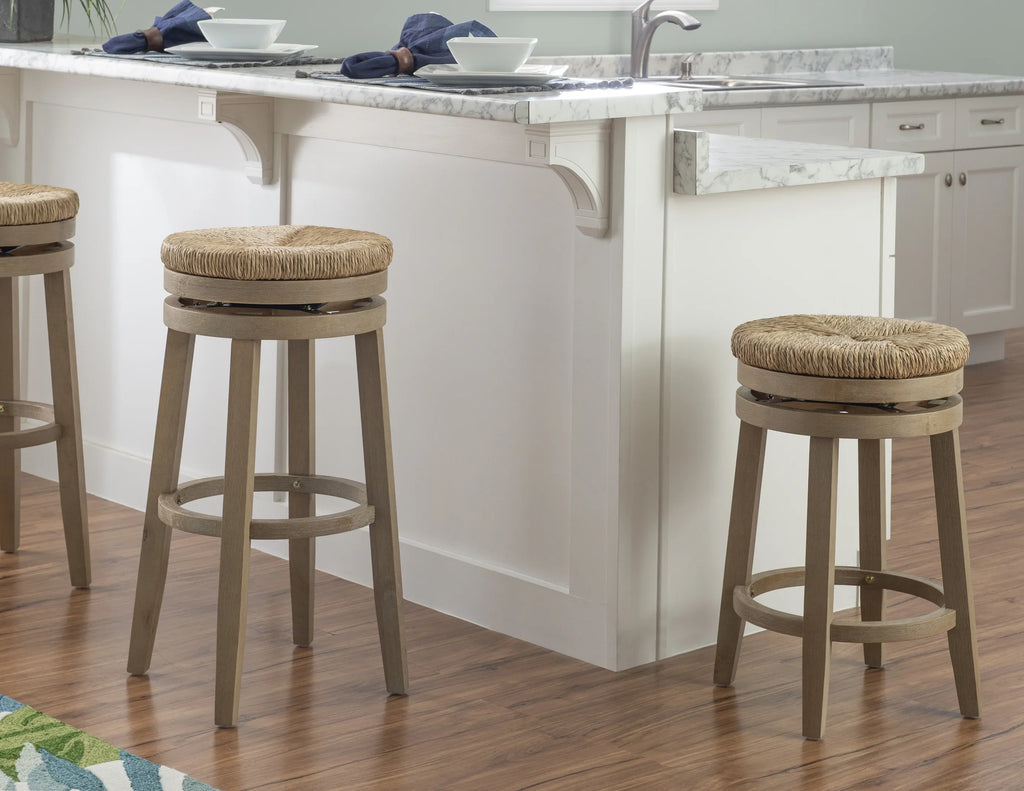 Stool with with Rush Swivel, Morgan Backless trendy Natural 31.5" Bar Natural