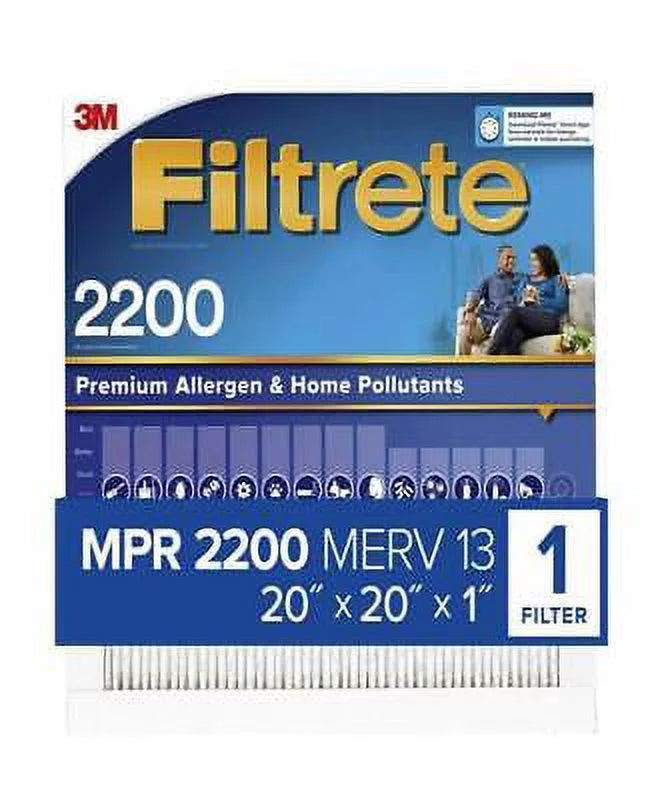 6) x of (Pack Air 20 Pleated 3M 1 in. in. H x 3m in. Company D Filter 20 Filtrete W