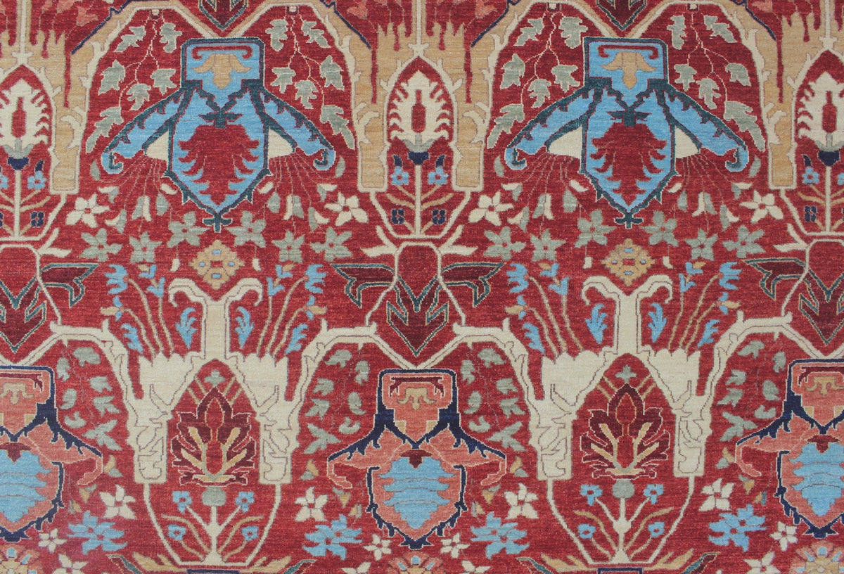 Rust/Blue Aria 9'10" 13'7" Ramez Rug, x